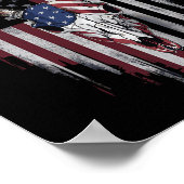 Whitetail Hertenjager Amerikaanse Vlag Verenigde S Poster (Hoek)