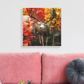 Whitetail in het najaar canvas afdruk (Insitu (Woonkamer))