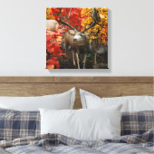 Whitetail in het najaar canvas afdruk (Insitu (Slaapkamer))