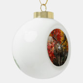 Whitetail in het najaar keramische bal ornament (Links)