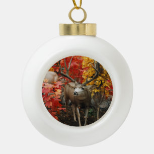Whitetail in het najaar keramische bal ornament
