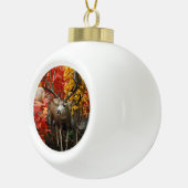 Whitetail in het najaar keramische bal ornament (Rechts)