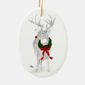 Whitetail Kerstmis Keramisch Ornament (Achterkant)