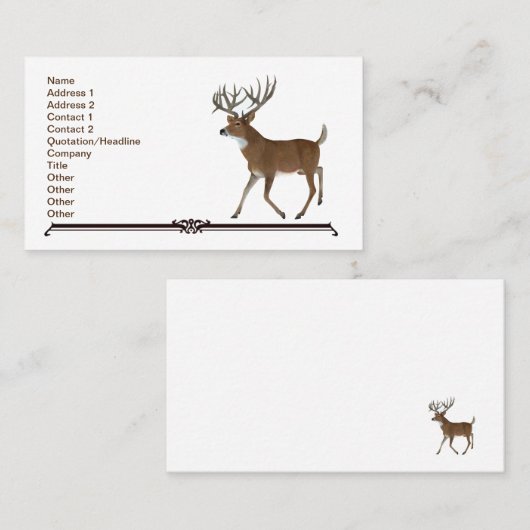 Whitetail Trophy Deer Visitekaartje (Voorkant / Achterkant)