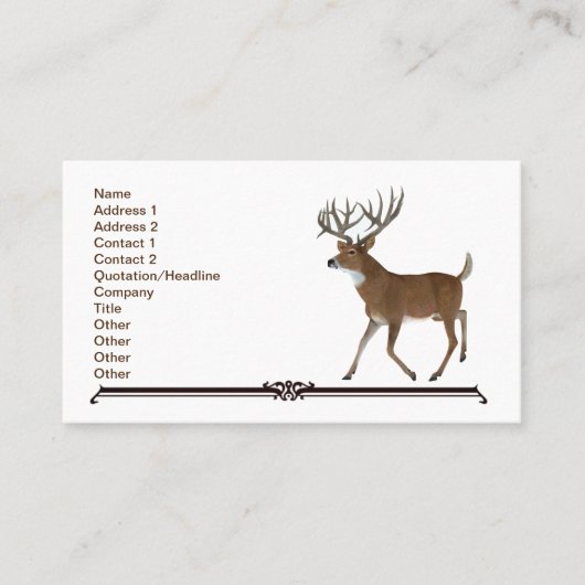 Whitetail Trophy Deer Visitekaartje (Voorkant)