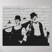 Whitewall Graffiti Laurel Hardy Poster (Voorkant)