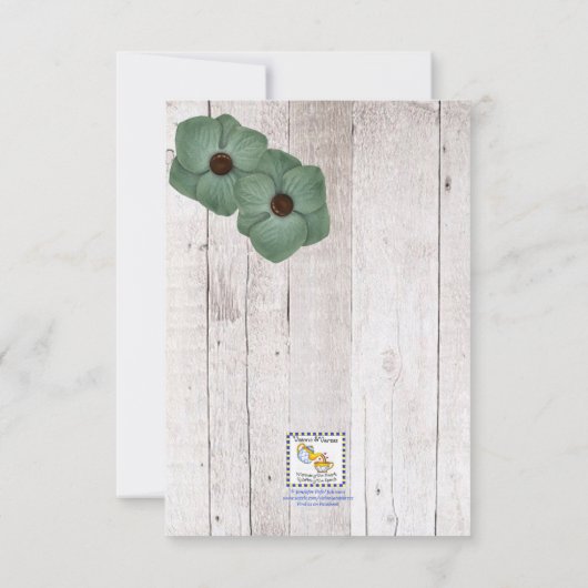 Whitewash Blauw Baby shower Uitnodiging (Achterkant)