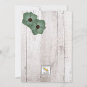 Whitewash Blauwgroen Bat Mitzvah Invitation Kaart (Achterkant)