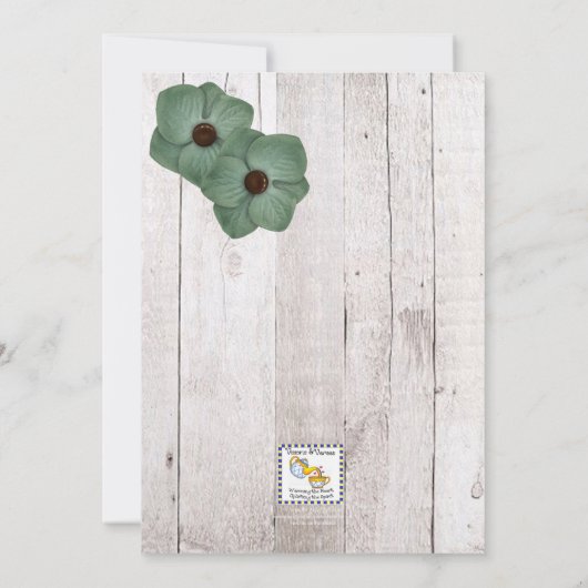 Whitewash Blauwgroen Bat Mitzvah Invitation Kaart (Achterkant)