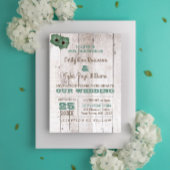 Whitewash Blauwgroen rustieke bruiloft uitnodiging