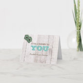 Whitewash Blauwgroen vleermuis mitzvah bedankje Bedankkaart (Voorkant)