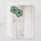Whitewash Blue Baby shower Invitation Kaart (Achterkant)