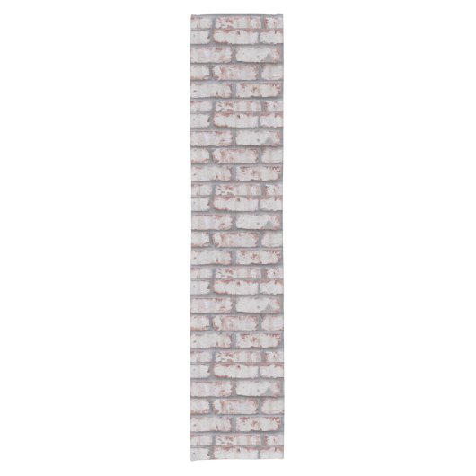 Whitewash Brick Wall Korte Tafelloper (Voorkant)