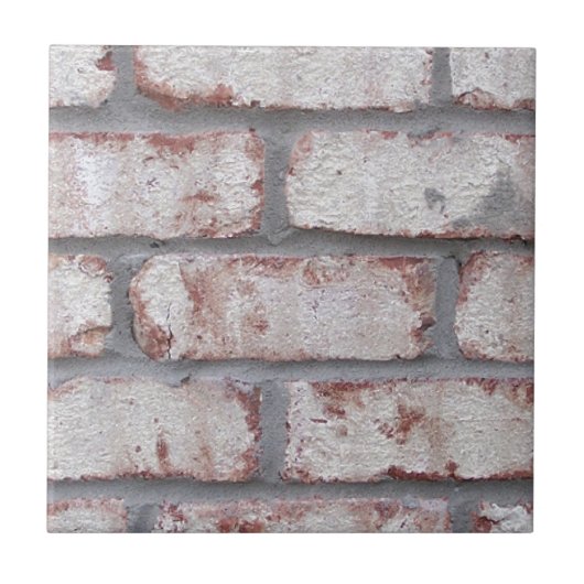 Whitewash Brick Wall Tegeltje (Voorkant)