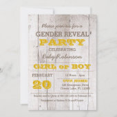 Whitewash Geel Geslacht Onthulling Uitnodiging (Voorkant)