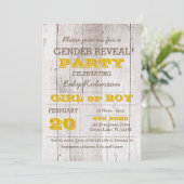Whitewash Geel Geslacht Onthulling Uitnodiging (Staand voorkant)