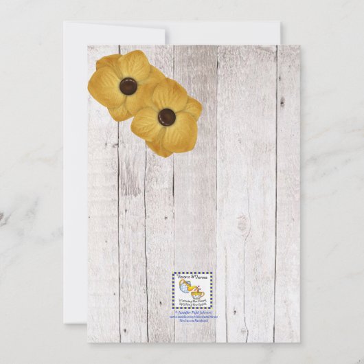 Whitewash Geel Geslacht Onthulling Uitnodiging (Achterkant)