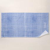 Whitewash Linnen Blauw Wit NAAM Jongens Preppy Zui Strandlaken (Voorkant)