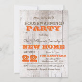 Whitewash Oranje Housewarming Invitation Kaart (Voorkant)