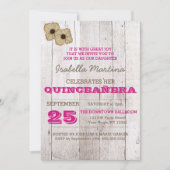 Whitewash Plum Quinceañera Uitnodiging (Voorkant)