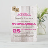 Whitewash Plum Quinceañera Uitnodiging (Staand voorkant)