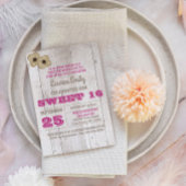 Whitewash Plum Sweet Sixteen Verjaardag Uitnodigin Kaart