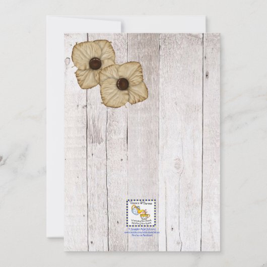 Whitewash Roze Baby shower Uitnodiging (Achterkant)