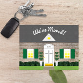 Whitewashed Brick House Facade Nieuw adres Aankondigingskaart