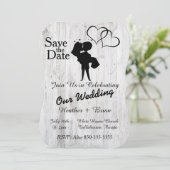 Whitewashed bruiloft uitnodiging (Staand voorkant)