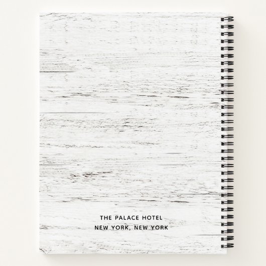 Whitewashed Wood Grain Wedding Gastenboek Notitieboek (Achterkant)