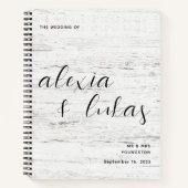 Whitewashed Wood Grain Wedding Gastenboek Notitieboek (Voorkant)