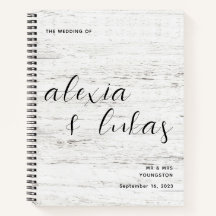 Whitewashed Wood Grain Wedding Gastenboek
