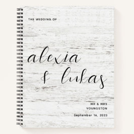 Whitewashed Wood Grain Wedding Gastenboek Notitieboek