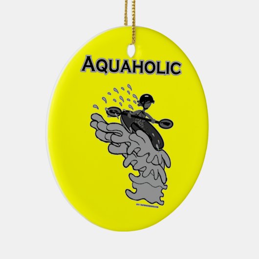 Whitewater Aquaholic Silhouette Shirten & Dingen Keramisch Ornament (Rechts)