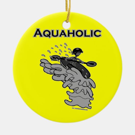 Whitewater Aquaholic Silhouette Shirten & Dingen Keramisch Ornament (Voorkant)