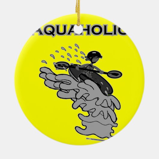 Whitewater Aquaholic Silhouette Shirten & Dingen Keramisch Ornament (Achterkant)