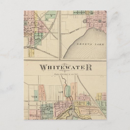 Whitewater, Elkhorn en Genève Briefkaart (Voorkant)