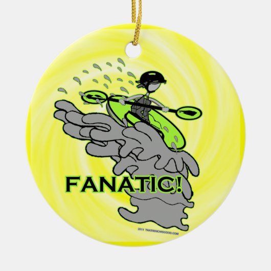 Whitewater Fanatic. Keramisch Ornament (Voorkant)