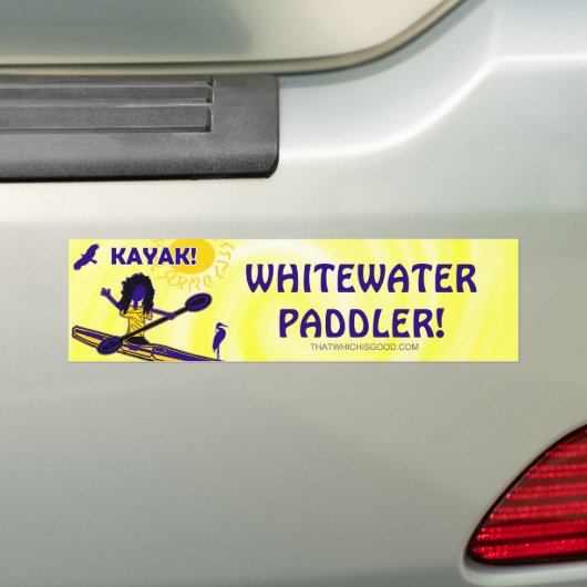 Whitewater Kayak! Kleding en dergelijke Bumpersticker (Op auto)