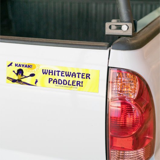 Whitewater Kayak! Kleding en dergelijke Bumpersticker (Op Truck)