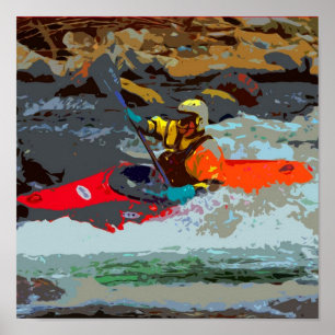 Whitewater Kayak Poster