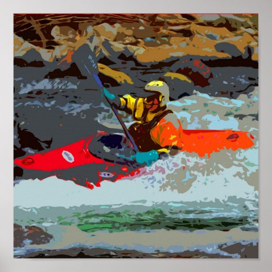 Whitewater Kayak Poster (Voorkant)