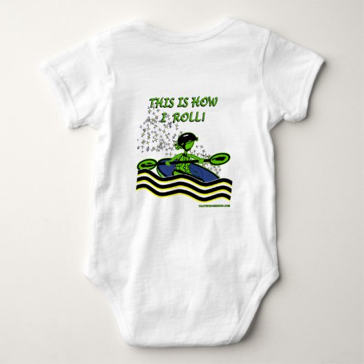 Whitewater Kayak Roll Baby Bodysuit (Achterkant)