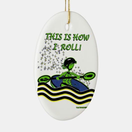 Whitewater Kayak Roll Keramisch Ornament (Rechts)