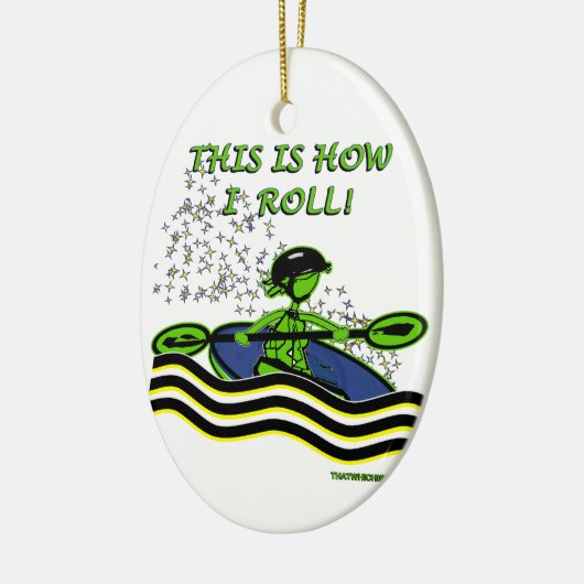 Whitewater Kayak Roll Keramisch Ornament (Links)