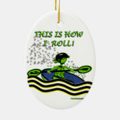 Whitewater Kayak Roll Keramisch Ornament (Achterkant)