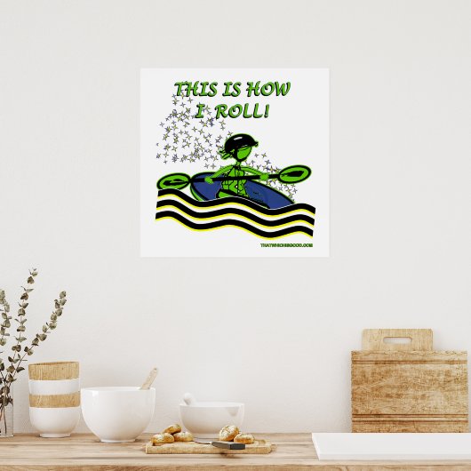 Whitewater Kayak Roll Poster (Keuken)
