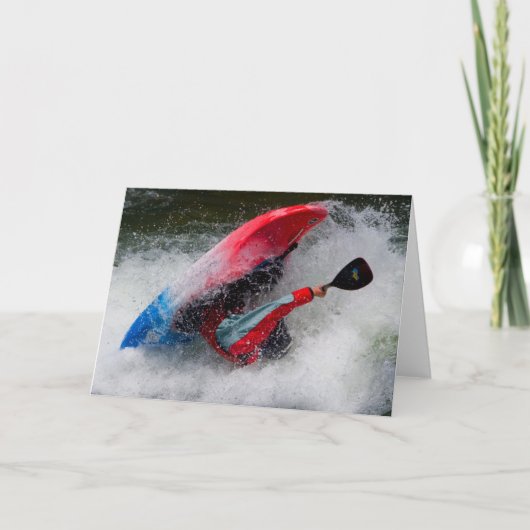 Whitewater Kayaking Greeting Card Kaart (Voorkant)