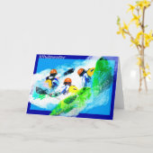 Whitewater Kayaking Greeting Card Kaart (Gele Bloem)