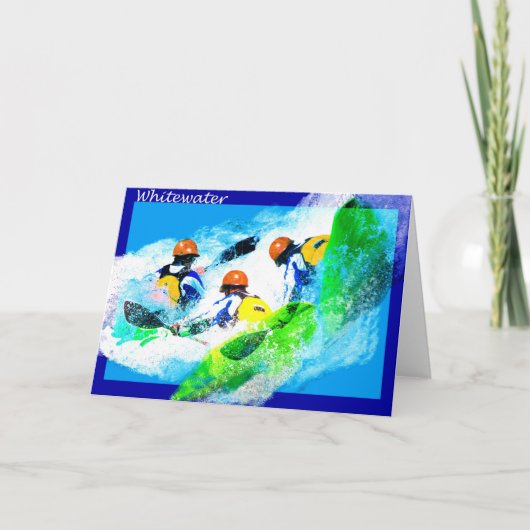 Whitewater Kayaking Greeting Card Kaart (Voorkant)